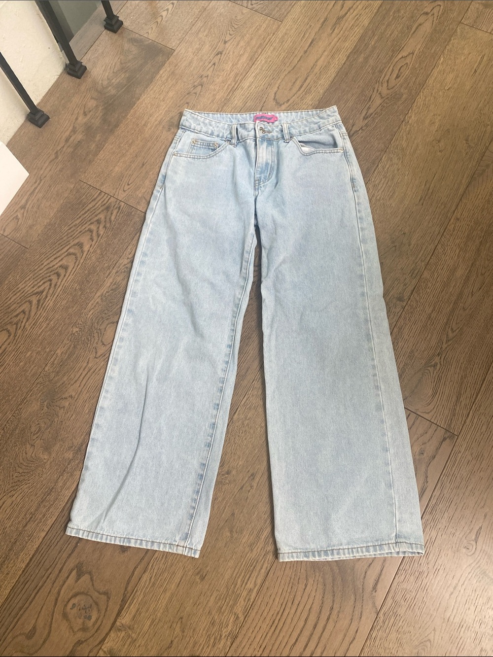Edikted Light Blue Wide Leg Jeans